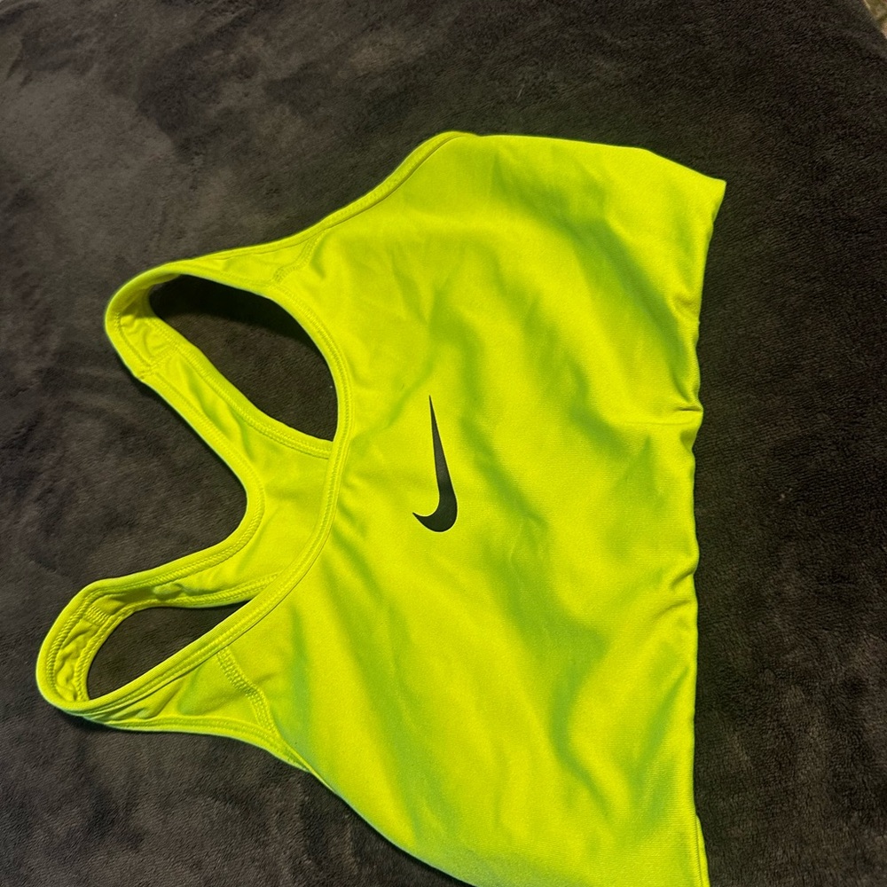Nike Neon Yellow Dri-FIT Sports Bra Women’s Small